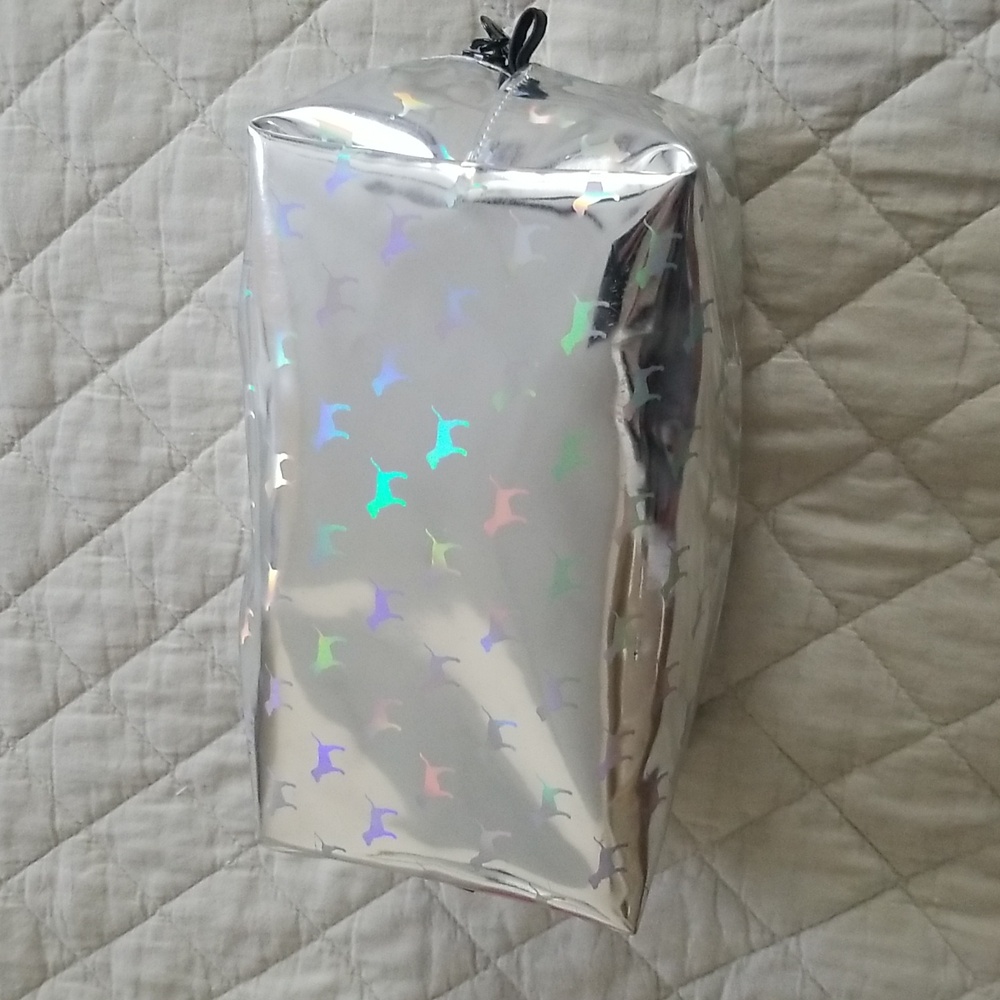 PINK Victoria's Secret Holographic Medium Size Cosmetic Bag